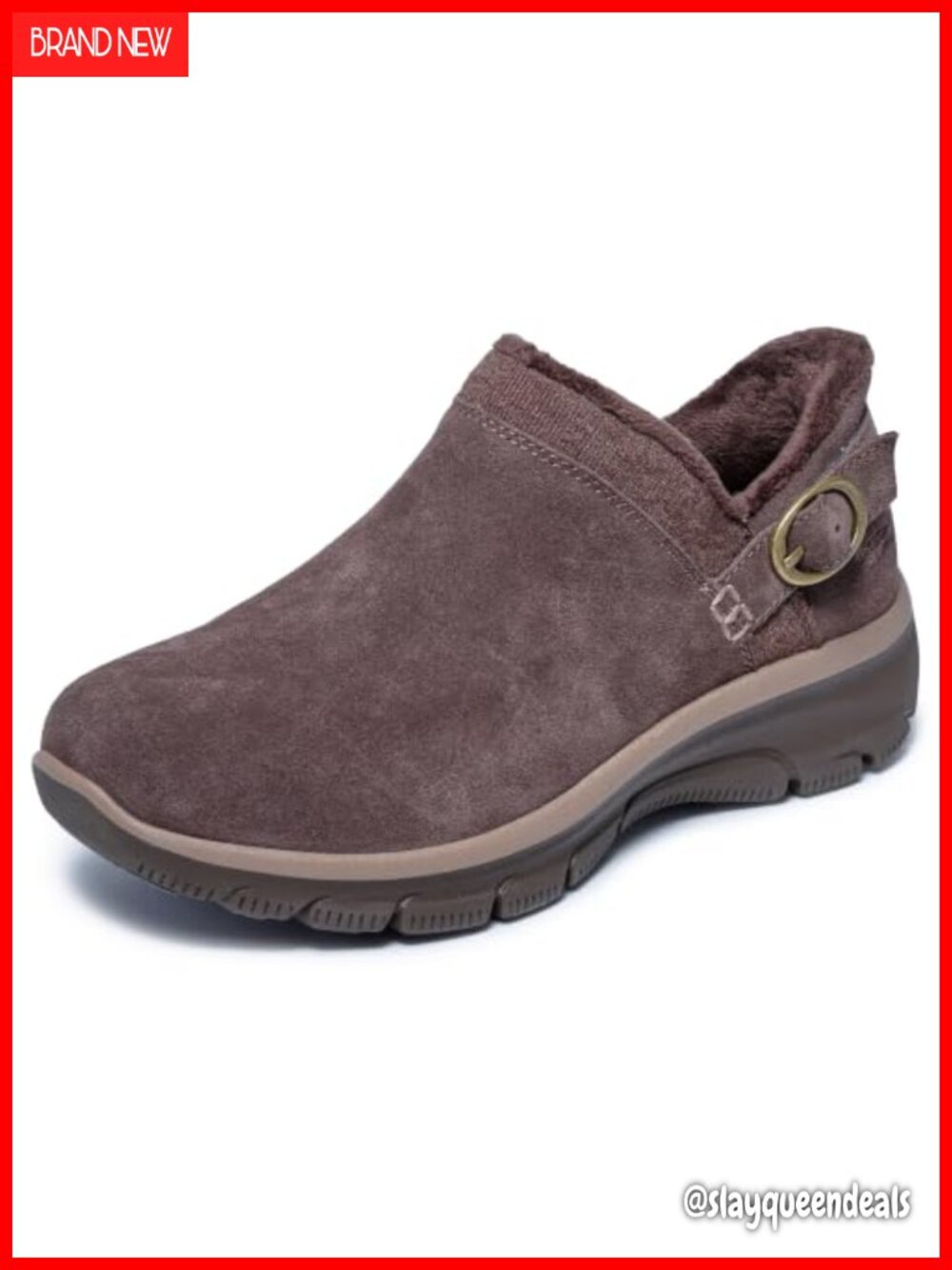 Skechers Hands Free Slip-ins Suede Ankle Bootie with Faux-Fur Lining
